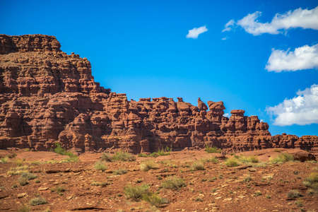 Off road vehicle views of Moab Utah trails on bright sunny daysの写真素材