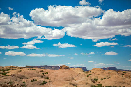 Off road vehicle views of Moab Utah trails on bright sunny daysの写真素材