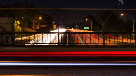 Light beams captured over a 30 second exposure