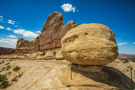 Off road vehicle views of Moab Utah trails on bright sunny daysの写真素材