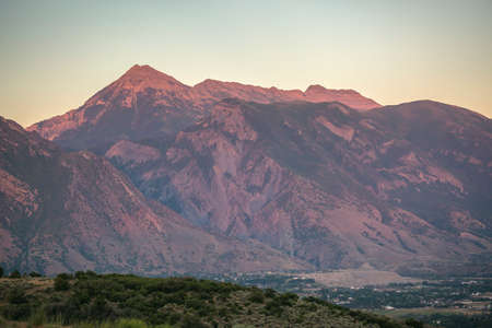 Mountain views in Utah Valley at sunset