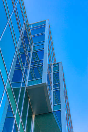 Angular building looking abstract with sky