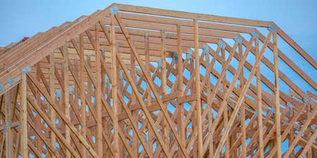 A building being constructed in Utah Valley panoの写真素材