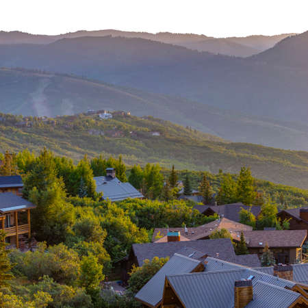 Magazine orientation of roofs and homes squareの写真素材