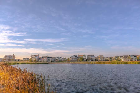 Picturesque scenery in Oquirrh Lake Daybreak Utahの写真素材