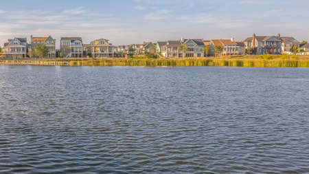 Stunning view along the peaceful Oquirrh Lakeの写真素材