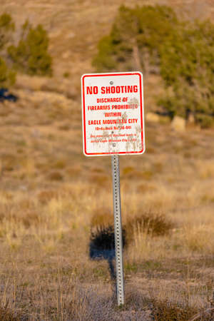No shooting discharge of firearms prohibited areaの写真素材