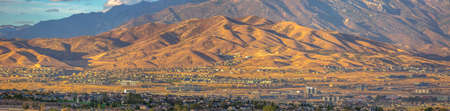 Utah Valley landscape with town and mountain view