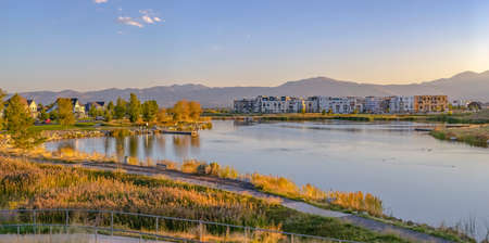 Trails along Oquirrh Lake in Daybreak Utah