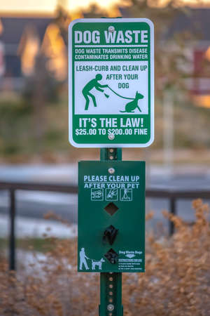 Clean up after your pet warning sign Utah Valley