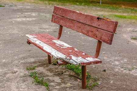 Dilapidated and old wooden bench in Provo Utah