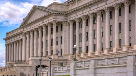 Facade of the historic Utah State Capital Buildingの写真素材