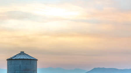 Huge cylindrical container in Eagle Mountain Utahの写真素材