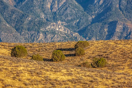 Rugged peaks of Mount Nebo seen from Bald Mountainの写真素材