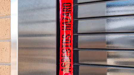 Panorama Close up of the window of a building with security roller shutter