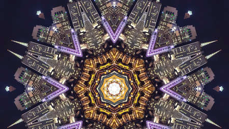 Panorama Design pattern and symbol made from San Francisco. Geometric kaleidoscope pattern on...