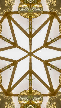 Vertical A star shape made from decorative Chuppah sunset.の写真素材