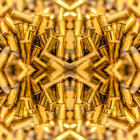 Square frame Pile of bullets on two separate axises