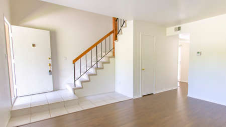 Panorama frame Living room in model home in southern California ready for a real estate shoot