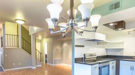 Panorama frame Kitchen table in a model home in southern California