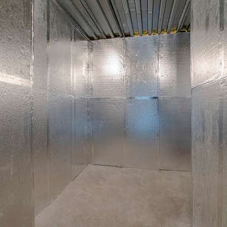 Square Interior of an empty home cold storage unit