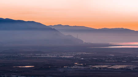 Panorama Sunrise over the mountains and Utah Valley