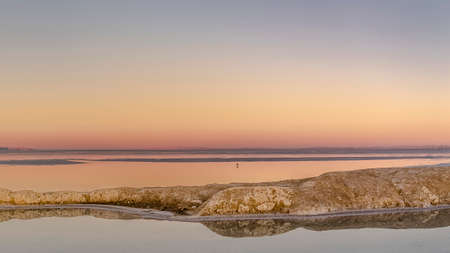 Panorama Panorama view of pans at the Bonnievale Salt Flatsの写真素材