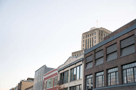 Row of adjacent buildings with different structures at Tacoma, Washington