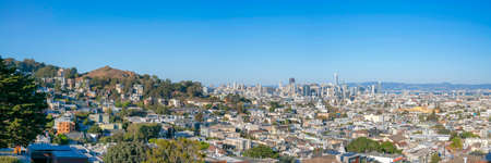 Panoramic view of the community in bay area at San Francisco, Californiaの写真素材