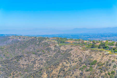High angle view of Laguna Niguel community on top of a mountain at Californiaの写真素材