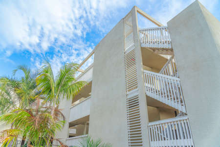 Residential building with stairs outside in Carlsbad, San Diego, California