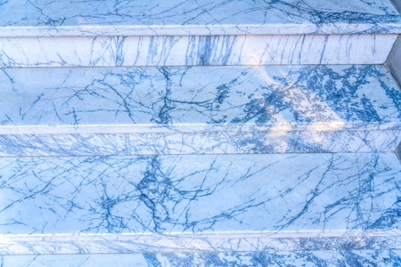 Close-up of a stairs with marble steps in San Francisco, Californiaの写真素材
