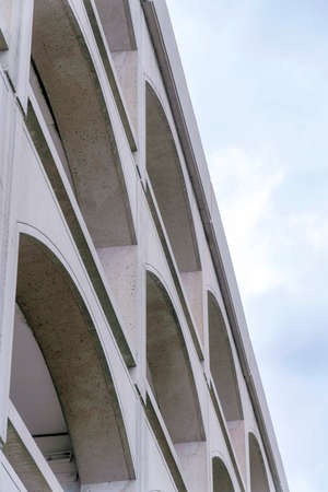 Concrete window frame of a building at Silicon Valley, San Jose, Californiaの写真素材