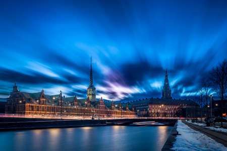The two buildings of danish parliamentの写真素材
