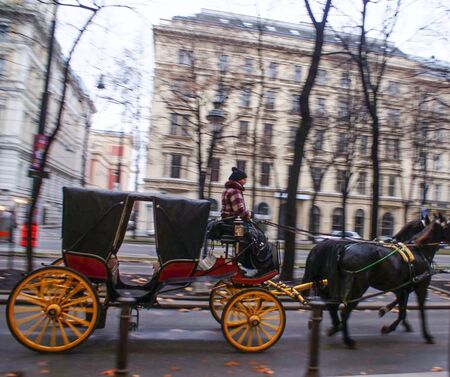 coach for tourists in the city -1の写真素材