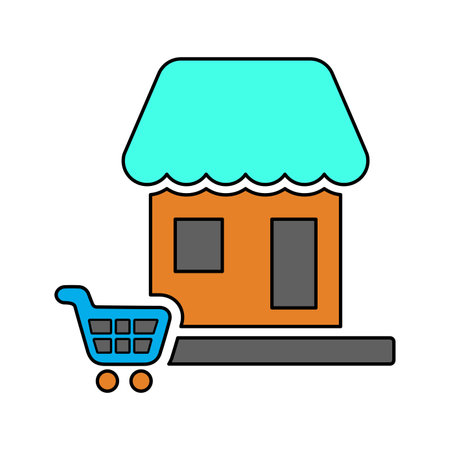 Shopping cart with house vector Well organized and editable Vector design using in commercial purposes, print media, web or any type of design projects.のイラスト素材