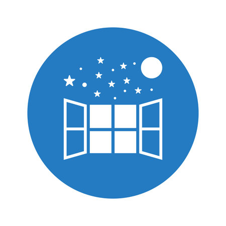 Window Open with clouds sky isolated icon - Perfect use for designing and developing websites, printed files and presentations, Promotional Materials, Illustrations or any type of design project.のイラスト素材