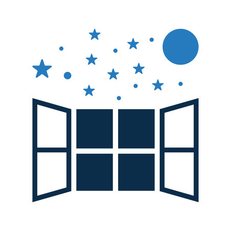 Window Open with clouds sky isolated icon - Perfect use for designing and developing websites, printed files and presentations, Promotional Materials, Illustrations or any type of design project.のイラスト素材