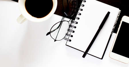Office tools. Digital technology. Innovative implementation in business. Phone and office tools on...