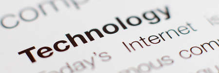 The text TECHNOLOGY in the newspaper publicationの写真素材