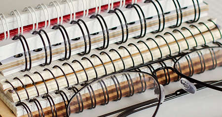 Notebooks isolated at white background. Work