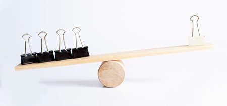 Leadership concept white clic leading among blackの写真素材