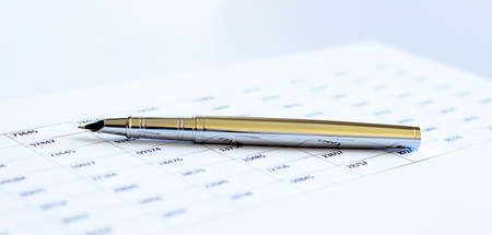 Graph Of Stock Market With Pen. businessの写真素材