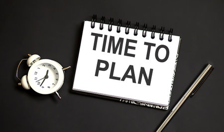 Word writing text TIME TO PLAN. Business concept on the black background