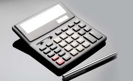 Close-up image of calculator on a black backgroundの写真素材