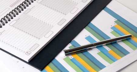 Business Diary, Calendar and charts. Planner on a week, businessの写真素材