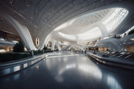 Future airport, Concept of the future. Generative AIの素材