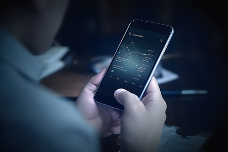 Businessman using mobile smart phone. Business and finance concept. Generation AIの素材