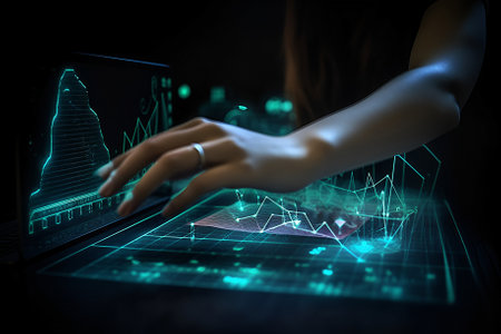 Forex trade market and development concept. Multi exposure of virtual abstract financial graph.Business concept. Generation AIの素材