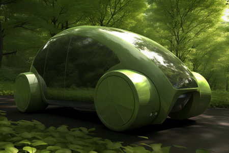 Model of eco-friendly cars. Green drive energy eco concept Generative AIの素材